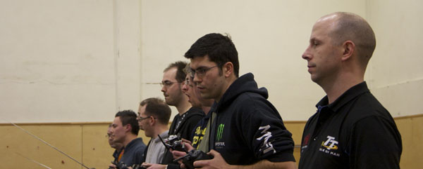 Racing crew on rostrum